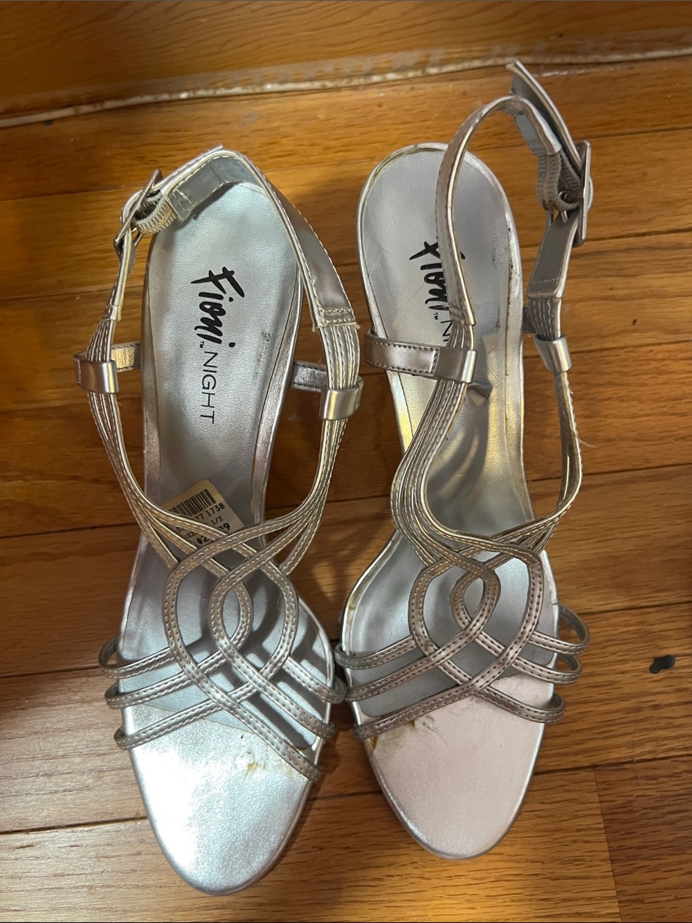 Michael Antonio Silver Strappy Evening Heels